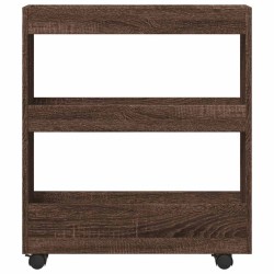 Chariot de rangement étroit 3 niveaux chêne marron 532583532583