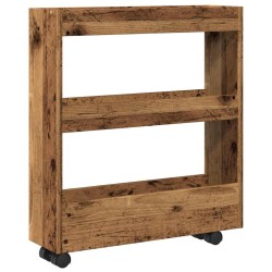 Chariot de rangement étroit 3 niveaux vieux bois 532584532584