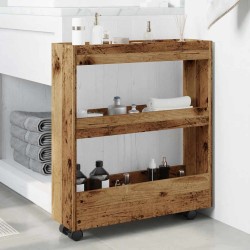 Chariot de rangement étroit 3 niveaux vieux bois 532584532584
