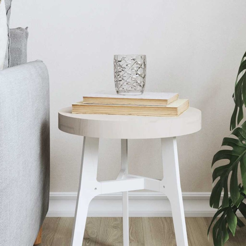 Dessus de table rond blanc Ø30x3 cm bois de pin massif 532606532606