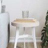 Dessus de table rond blanc Ø30x3 cm bois de pin massif 532606532606