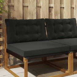 Coussin de canapé d'extérieur 2 pcs Noir Polyester 532636532636