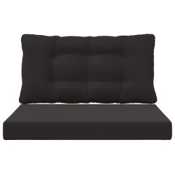 Coussin de canapé d'extérieur 2 pcs Noir Polyester 532636532636