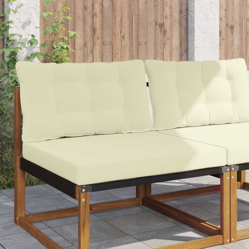 Coussin de canapé d'extérieur 2 pcs Crème Polyester 532639532639