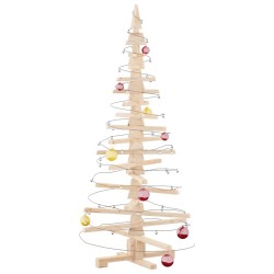Sapin de Noël en bois pour décoration 150 cm Bois de pin massif 532640532640