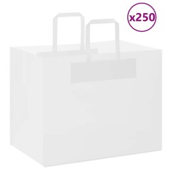 Sacs en papier 250 pcs avec poignées blanc 32x22x24 cm 532649532649