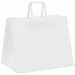 Sacs en papier 250 pcs avec poignées blanc 32x22x24 cm 532649532649