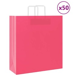 Sacs en papier 50 pcs avec poignées rose 45x17x48 cm 532653532653