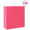 Sacs en papier 50 pcs avec poignées rose 45x17x48 cm 532653532653