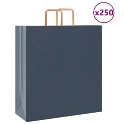 Sacs en papier 250 pcs avec poignées bleu 45x17x48 cm 532655532655