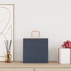 Sacs en papier 50 pcs avec poignées bleu 26x17x25 cm 532656532656