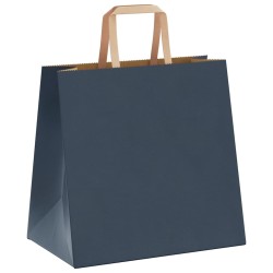 Sacs en papier 50 pcs avec poignées bleu 26x17x25 cm 532656532656