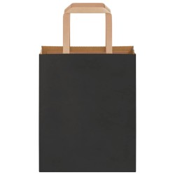 Sacs en papier 250 pcs avec poignées noir 18x8x22 cm 532659532659