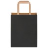 Sacs en papier 250 pcs avec poignées noir 18x8x22 cm 532659532659