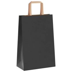 Sacs en papier 250 pcs avec poignées noir 21x11x31 cm 532662532662