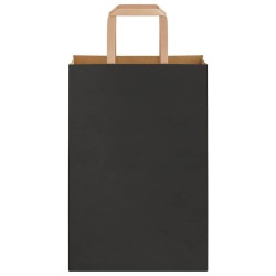 Sacs en papier 250 pcs avec poignées noir 21x11x31 cm 532662532662