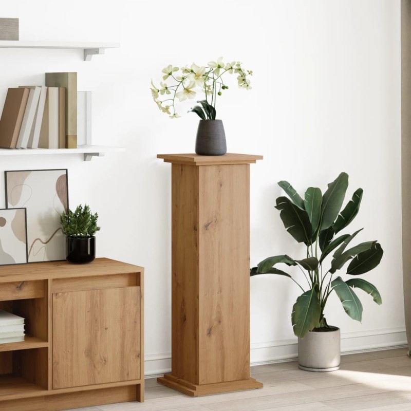 Piédestal avec rangement chêne artisanal bois d'ingénierie 532678532678
