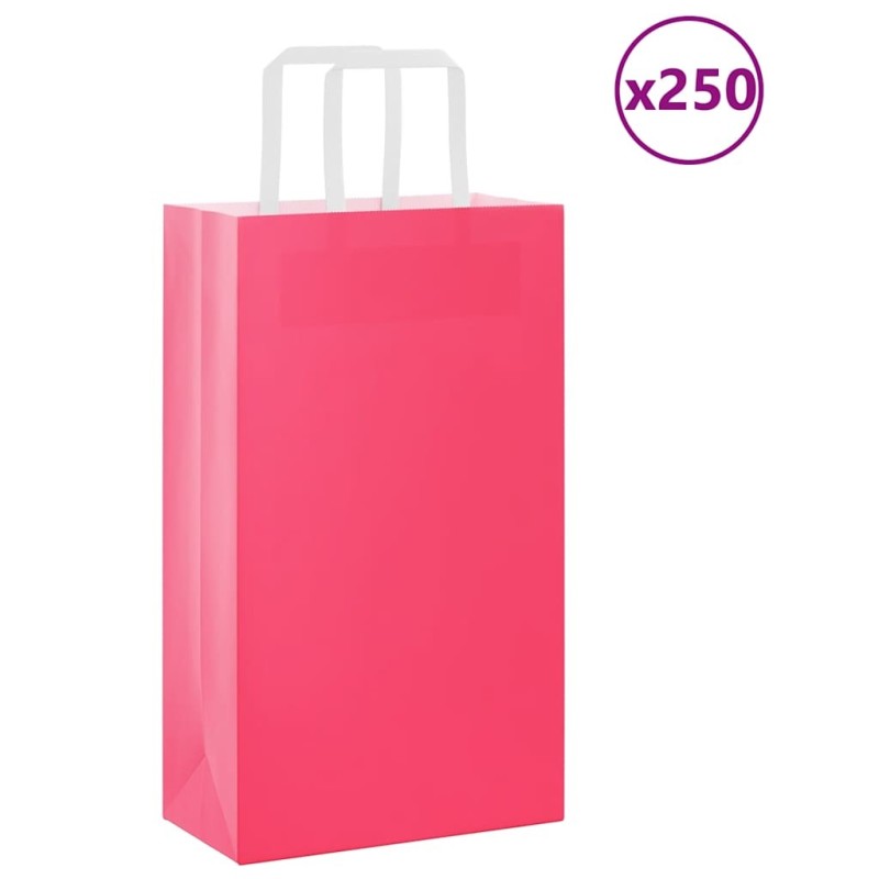 Sacs en papier 250 pcs avec poignées rose 21x11x36 cm 532680532680