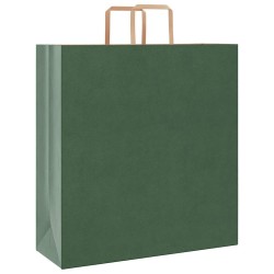 Sacs en papier 250 pcs avec poignées vert 45x17x48 cm 532683532683