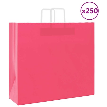 Sacs en papier 250 pcs avec poignées rose 54x15x49 cm 532684532684
