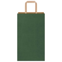 Sacs en papier 250 pcs avec poignées vert 21x11x36 cm 532685532685