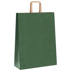 Sacs en papier 250 pcs avec poignées vert 32x12x42 cm 532686532686