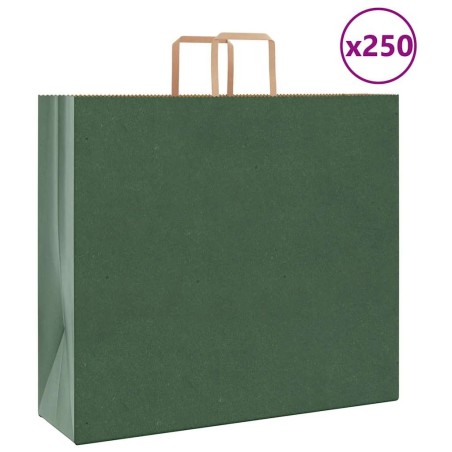 Sacs en papier 250 pcs avec poignées vert 54x15x49 cm 532687532687