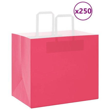Sacs en papier 250 pcs avec poignées rose 32x22x28 cm 532692532692