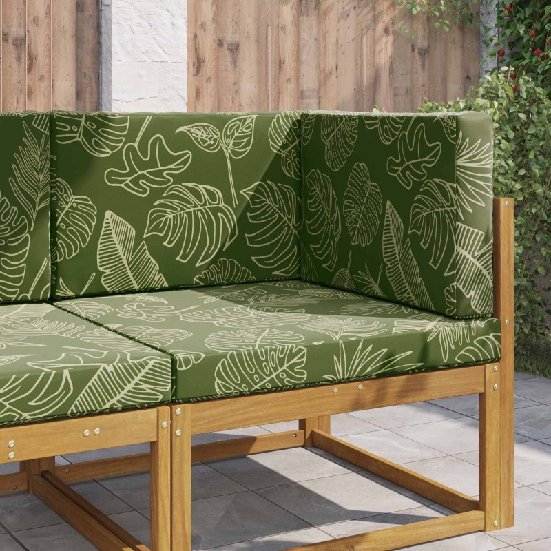 Coussin de canapé d'extérieur 3 pcs Modèle feuille Polyester 532696532696