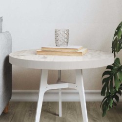 Dessus de table rond blanc Ø50x3 cm bois de pin massif 532699532699