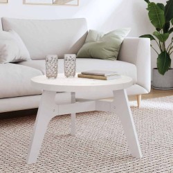 Dessus de table rond blanc Ø60x3 cm bois de pin massif 532701532701