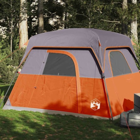 Tente de camping de cabine 4 personnes orange imperméable 532703532703