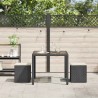 Tabourets jardin coussins 2 pcs noir 40x40x43 cm résine tressée 532706532706
