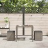 Tabourets jardin coussins lot de 2 gris 40x40x43 cm poly rotin 532710532710