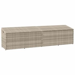 Boîte de rangement de jardin gris clair 220x50x58 cm rotin 532712532712
