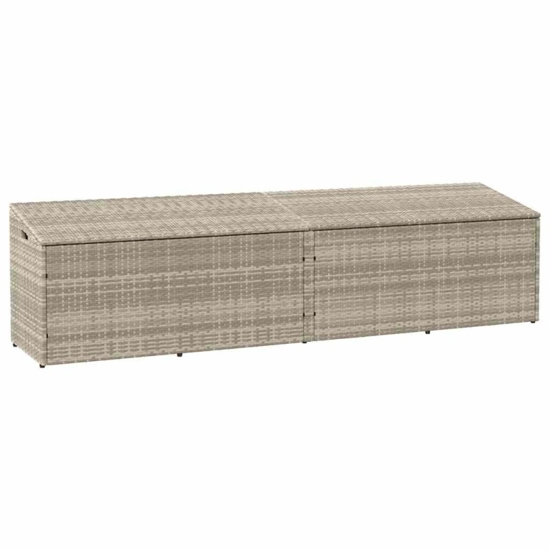 Boîte de rangement de jardin gris clair 220x50x58 cm rotin 532712532712