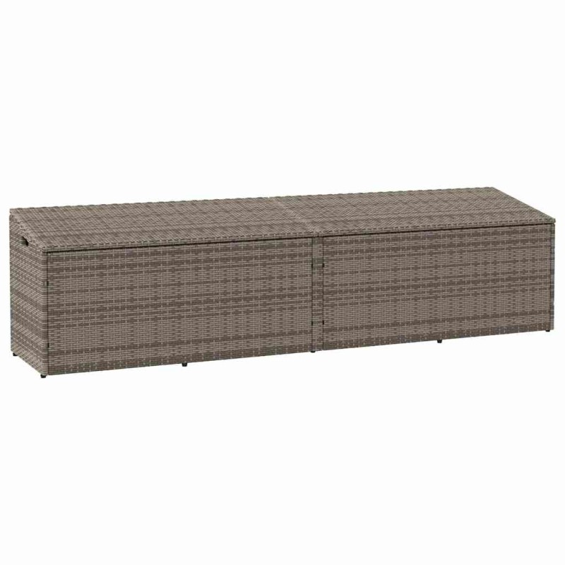 Boîte de rangement de jardin gris 220x50x58 cm résine tressée 532715532715