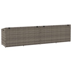 Boîte de rangement de jardin gris 220x50x58 cm résine tressée 532715532715