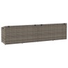 Boîte de rangement de jardin gris 220x50x58 cm résine tressée 532715532715