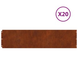 Bordures de pelouse 20 pcs 25x103 cm acier patinable flexible 532716532716