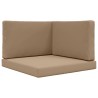 Coussin de canapé d'extérieur 3 pcs Taupe Polyester 532719532719