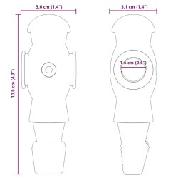 Joueurs de table de baby-foot 24 pcs Noir et Blanc HIPS 532723532723