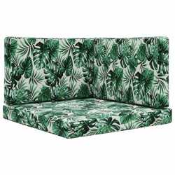 Coussin de canapé d'extérieur 3 pcs Motif feuille Polyester 532737532737