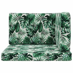 Coussin de canapé d'extérieur 3 pcs Motif feuille Polyester 532737532737