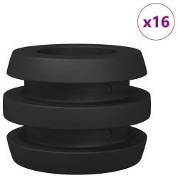 Bumpers de table de baby-foot 16 pcs Noir 3 x 3 x 2 cm TPE 532739532739