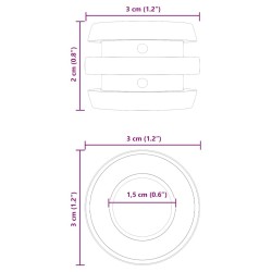 Bumpers de table de baby-foot 16 pcs Noir 3 x 3 x 2 cm TPE 532739532739