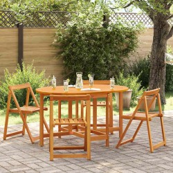 Table de Jardin 5 pcs Marron Bois d'Acacia Massif 532741532741