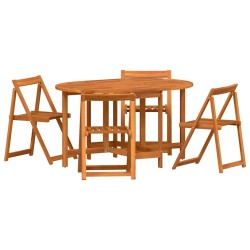 Table de Jardin 5 pcs Marron Bois d'Acacia Massif 532741532741