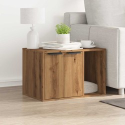 Meuble de bac à litière pour chat chêne artisanal 60x40x40 cm 532743532743