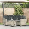 Canapé de jardin table et coussins en forme de L gris clair 532745532745
